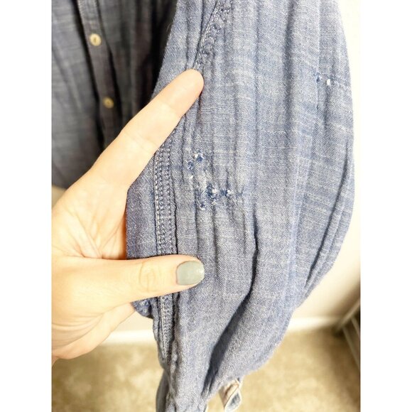 True Grit Mens Blue Chambray Western Shirt Button Front Long Sleeve Blue XXL - Picture 5 of 8